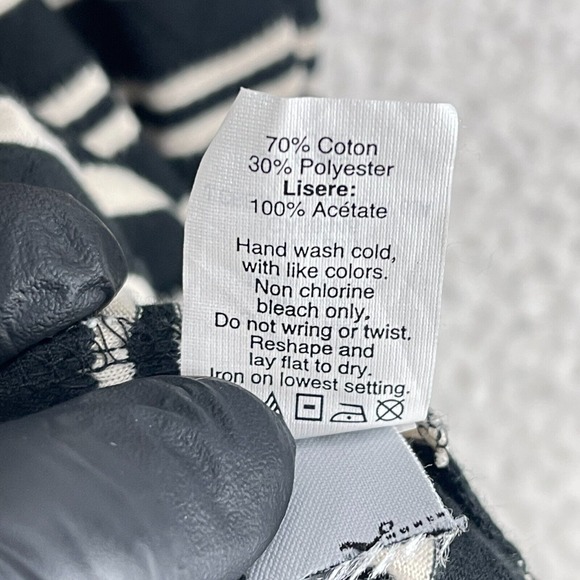 Madewell Black Tan Striped Skater Dress Womens‎ Sleeveless Pockets Size Small - Picture 8 of 12